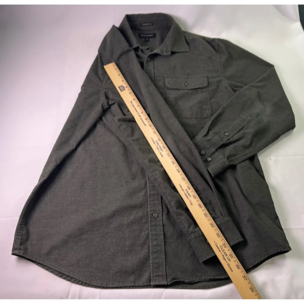 Banana Republic Mens XL Gray Button Down Shirt Soft Minimalist‎ Dark Academia